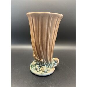vintage 1930s Nelson McCoy Colorful cornucopia vase‎